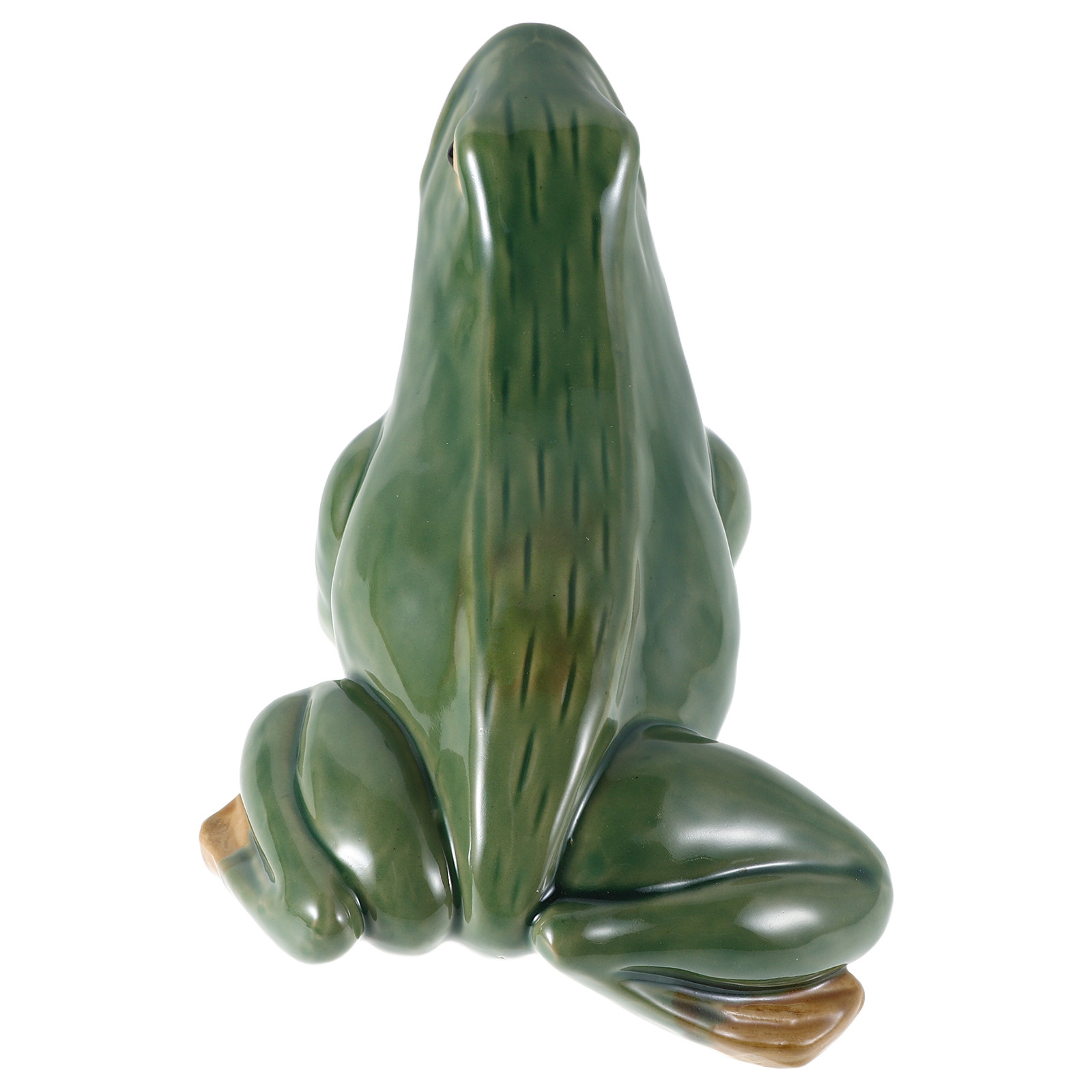 Bonsai Garden Landscape Design - Ceramic Frog Statue Realistic Big Mouth