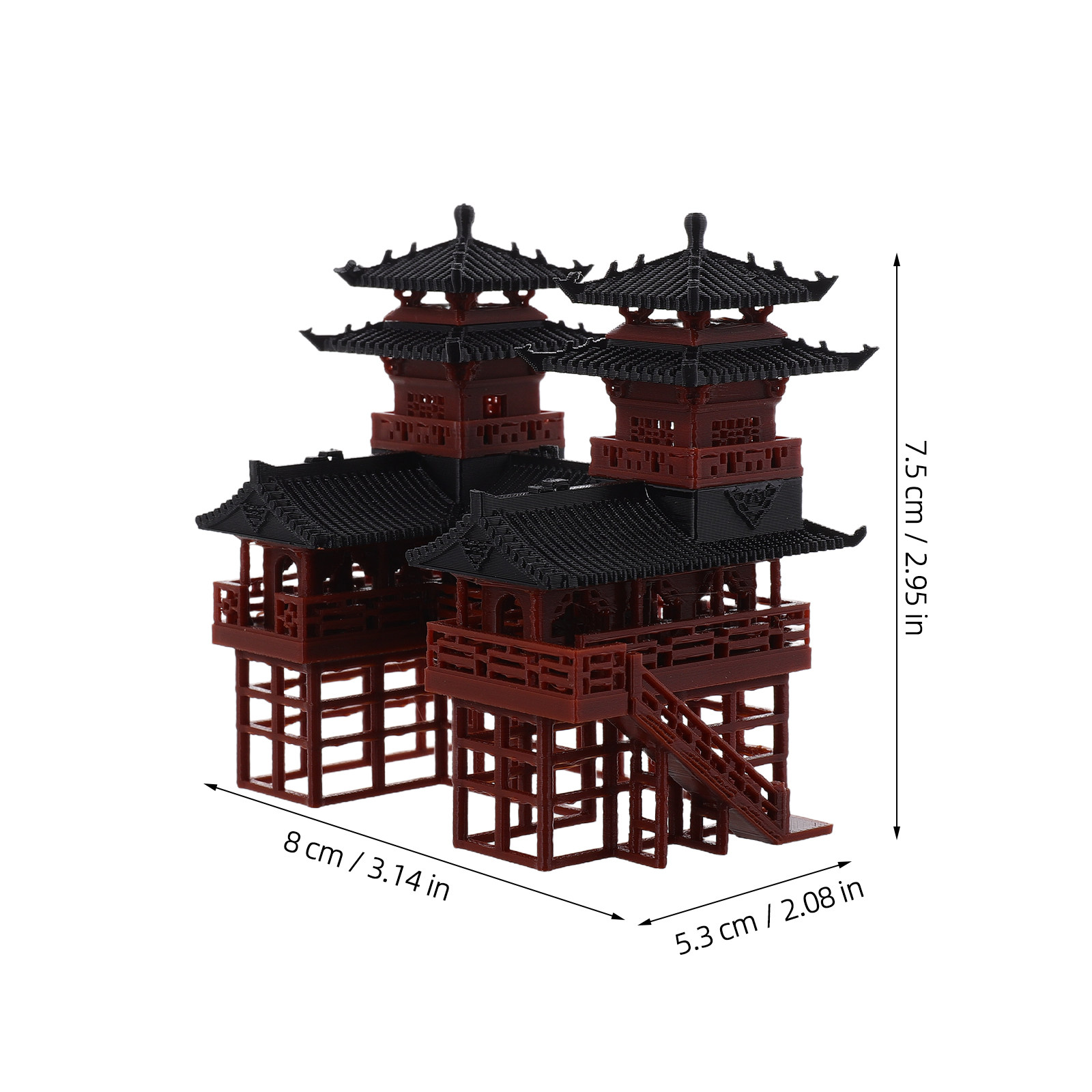 Miniature Twin Pagoda Statue D - Bonsai Garden Landscape Design recension och pris