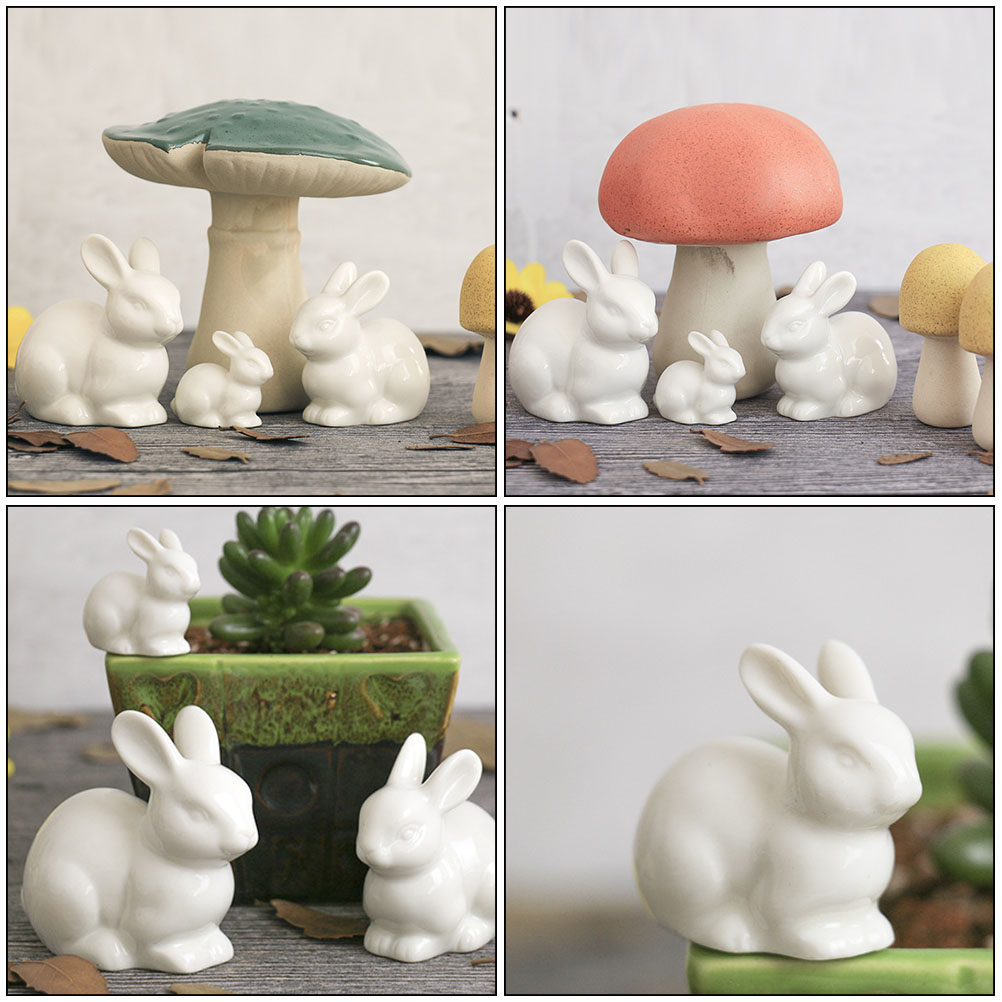 5Pcs Small Ceramic Rabbit Deco - Bonsai Garden Landscape Design recension och pris